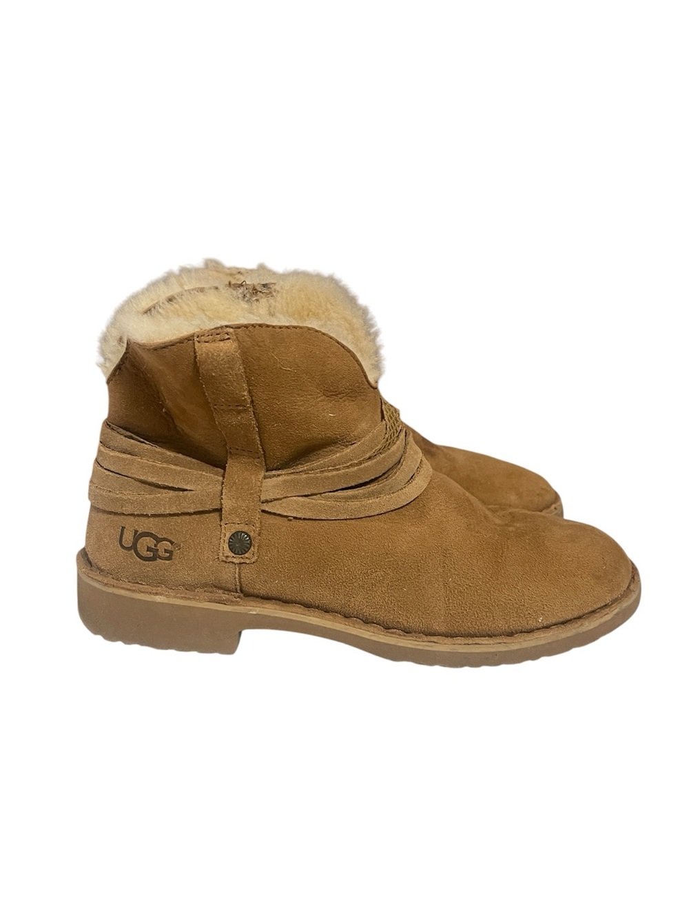UGG Pasqual Women's Chestnut Suede Shearling-Lined Ankle Booties